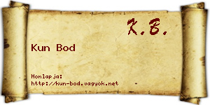 Kun Bod névjegykártya